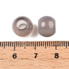 BD448 - 10 pcs Gray Agate - Natural Gemstone - 10mm - Large Hole: 5mm - Fits European Cords and Paracord!