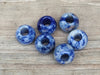 BD449 - 10 pcs Blue Spot Jasper Agate - Natural Gemstone - 12mm - Large Hole: 5mm - Fits European Cords and Paracord!