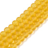 BD451 - 4mm Yellow Frosted Glass Round Beads - 31.4" strand (80cm) - Approx 200 beads per strand - Hole Size: 1.1mm