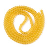 BD451 - 4mm Yellow Frosted Glass Round Beads - 31.4" strand (80cm) - Approx 200 beads per strand - Hole Size: 1.1mm