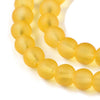 BD451 - 4mm Yellow Frosted Glass Round Beads - 31.4" strand (80cm) - Approx 200 beads per strand - Hole Size: 1.1mm
