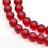 BD453 - 4mm Dark Red Frosted Glass Round Beads - 31.4" strand (80cm) - Approx 200 beads per strand - Hole Size: 1.1mm