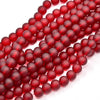 BD453 - 4mm Dark Red Frosted Glass Round Beads - 31.4" strand (80cm) - Approx 200 beads per strand - Hole Size: 1.1mm