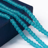 BD457 - 4mm Aqua Blue Frosted Glass Round Beads - 31.4" strand (80cm) - Approx 200 beads per strand - Hole Size: 1.1mm