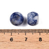 BD462 - 10 pcs Blue Spot Jasper Agate - Natural Gemstone - 10mm - Large Hole: 5mm - Fits European Cords and Paracord!