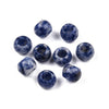 BD462 - 10 pcs Blue Spot Jasper Agate - Natural Gemstone - 10mm - Large Hole: 5mm - Fits European Cords and Paracord!