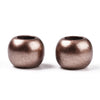 BD467 - 100 pcs Ash Brown Matte Acrylic Smooth Ball Spacer Beads - 10mm - Large Hole: 4.8mm - Fits European Cords and Paracord!