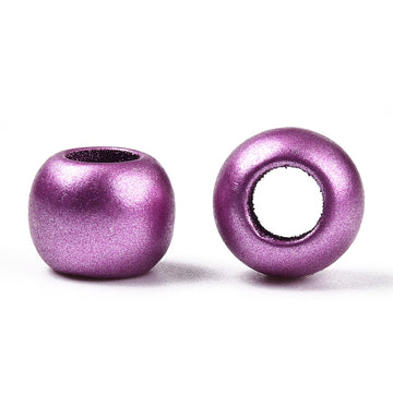BD477 - 100 pcs Orchid Purple Matte Acrylic Smooth Ball Spacer Beads - 10mm - Large Hole: 4.8mm - Fits European Cords and Paracord!