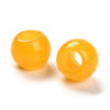BD546 - 10 pcs Yellow Smooth Gemstone Natural Stone Round Spacer Beads - Topaz Jade - 12mm - Large Hole: 5.5mm - Fits European Cords and Paracord!