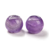 BD548 - 10 pcs Purple Smooth Gemstone Natural Stone Round Spacer Beads - Amethyst - 12mm - Large Hole: 5.5mm - Fits European Cords and Paracord!