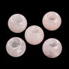 BD553 - 10 pcs Pink Smooth Gemstone Natural Stone Round Spacer Beads - Rose Quartz - 12mm - Large Hole: 5.5mm - Fits European Cords and Paracord!
