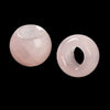 BD553 - 10 pcs Pink Smooth Gemstone Natural Stone Round Spacer Beads - Rose Quartz - 12mm - Large Hole: 5.5mm - Fits European Cords and Paracord!