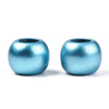 BD710 - 100 pcs Sky Blue Matte Acrylic Smooth Ball Spacer Beads - 10mm - Large Hole: 4.7mm - Fits European Cords and Paracord!