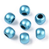 BD710 - 100 pcs Sky Blue Matte Acrylic Smooth Ball Spacer Beads - 10mm - Large Hole: 4.7mm - Fits European Cords and Paracord!