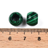 BD738 - 10 pcs Green Synthetic Malachite Rondelle Ball Spacer Beads - 10mm - Large Hole: 5mm - Fits European Cords and Paracord!
