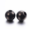 BD900 - 10 pcs 304 Stainless Steel Ball Spacer Beads- 12mm x 11mm - Hole: 4.9mm - Black - Tarnish Resistant!