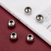 BD851 - 10 pcs 304 Stainless Steel Silver Ball Spacer Beads- 12mm x 11mm - Large Hole: 4mm - Silver - Tarnish Resistant!