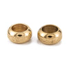 BD857 - 10 pcs 201 Stainless Steel Frosted Spacer Beads- 8mm x 4mm - Hole: 5mm - Ion Plated Gold - Tarnish Resistant! Fits Paracord and European Cords!