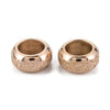 BD858 - 10 pcs 201 Stainless Steel Frosted Spacer Beads- 8mm x 4mm - Hole: 5mm - Ion Plated Rose Gold - Tarnish Resistant! Fits Paracord and European Cords!