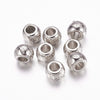 BD861 - 50 pcs Silver Tone Plastic Flower Ball Spacer Beads - 10mm - Large Hole: 4.5mm - Fits European Cords and Paracord!