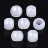 BD864 - 100 pcs White Smooth Acrylic Ball Spacer Beads - 12mm - Large Hole: 6mm - Fits European Cords and Paracord!