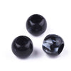 BD891 - 75 pcs Black Smooth Gemstone Style Acrylic Ball Spacer Beads - 12mm - Large Hole: 5.5mm - Fits European Cords and Paracord!
