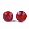 BD866 - 75 pcs Red Smooth Gemstone Style Acrylic Ball Spacer Beads - 12mm - Large Hole: 5.5mm - Fits European Cords and Paracord!