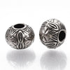 BD870 - 50 pcs Antique Silver Plastic Carved Ball Spacer Beads - 10mm - Large Hole: 4mm
