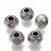 BD870 - 50 pcs Antique Silver Plastic Carved Ball Spacer Beads - 10mm - Large Hole: 4mm