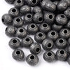 BD876 - 50 pcs Antique Gunmetal Plastic Carved Ball Spacer Beads - 10mm - Large Hole: 4mm