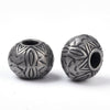 BD876 - 50 pcs Antique Gunmetal Plastic Carved Ball Spacer Beads - 10mm - Large Hole: 4mm