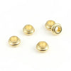 BD877 - 50 pcs Gold Plated Smooth Drum METAL Spacer Beads - 9mm x 5mm - Large Hole: 4.7mm - Fits Paracord and European Cords!