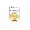 BD877 - 50 pcs Gold Plated Smooth Drum METAL Spacer Beads - 9mm x 5mm - Large Hole: 4.7mm - Fits Paracord and European Cords!