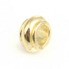 BD877 - 50 pcs Gold Plated Smooth Drum METAL Spacer Beads - 9mm x 5mm - Large Hole: 4.7mm - Fits Paracord and European Cords!