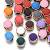 BD882 - 10 pcs Assortment of Rose Gold Acrylic Enamel Flat Round Spacer Beads -12mm - Large Hole: 4.5mm - Fits European Cords and Paracord