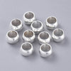 BD890 - 10 pcs 201 Stainless Steel Silver Ball Spacer Beads- 8mm x 5mm - Hole: 5mm - Silver Plated - Tarnish Resistant!