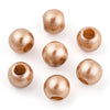 BD896 - 100 pcs Sand Brown Smooth ABS Plastic Ball Spacer Beads - 12mm - Large Hole: 5mm - Fits European Cords and Paracord!