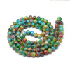 BD902 - 105 pcs Blue, Green and Red Pearl Swirl Glass Round Loose Beads - 8mm - Hole Size: 1.5mm - 32" Strand