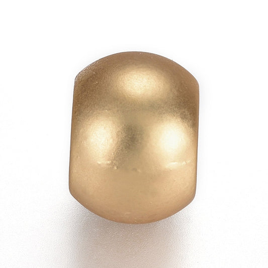 BD910 - 10 pcs Light Gold Plated METAL Smooth Ball Spacer Beads - 12mm - Matte - Large Hole: 6mm - Fits European Cords and Paracord!