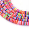 BD913 - 6mm  x 1mm Multicolor Polymer Clay Disc Beads - 17.7 inch strand - Hole Size: 2mm - Approx. 350 pcs. - Set 1