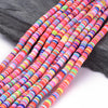 BD913 - 6mm  x 1mm Multicolor Polymer Clay Disc Beads - 17.7 inch strand - Hole Size: 2mm - Approx. 350 pcs. - Set 1