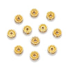 BD916A - 50 pcs Golden Clear Rhinestone Rondelle Spacer Beads - 8mm x 3.5mm - Grade A - Hole Size: 2mm - Straight Edge