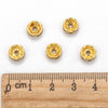 BD916A - 50 pcs Golden Clear Rhinestone Rondelle Spacer Beads - 8mm x 3.5mm - Grade A - Hole Size: 2mm - Straight Edge