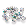 BD917 - 10 pcs. Gray Rainbow Crystal Glass Faceted Rondelle Beads - 10mm - Hole Size: 0.9mm - Grade AAA