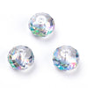 BD917 - 10 pcs. Gray Rainbow Crystal Glass Faceted Rondelle Beads - 10mm - Hole Size: 0.9mm - Grade AAA