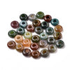 BD937 - 10 pcs Mix of Smooth Gemstone Natural Stone Round Spacer Beads - Indian Agate - 12mm - Large Hole: 5mm - Fits European Cords and Paracord!