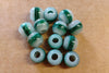 BD945 - 75 pcs Green Smooth Gemstone Style Resin Ball Spacer Beads - 12mm - Large Hole: 5mm - Fits European Cords and Paracord!