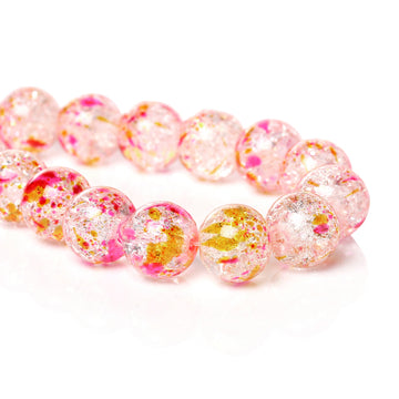 BD951 - 70 pcs. Pink, Yellow, and Clear Glass Faceted Rondelle Beads - 8mm - Hole Size: 1.5mm - 16" Strand