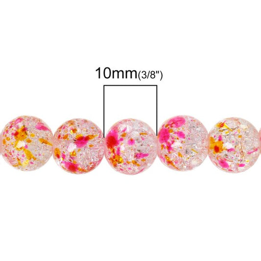 BD951 - 70 pcs. Pink, Yellow, and Clear Glass Faceted Rondelle Beads - 8mm - Hole Size: 1.5mm - 16" Strand