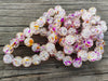 BD951 - 70 pcs. Pink, Yellow, and Clear Glass Faceted Rondelle Beads - 8mm - Hole Size: 1.5mm - 16" Strand